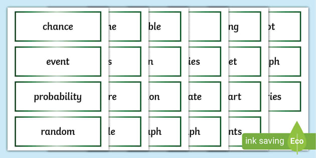 Probability Key Word Cards (teacher made) - Twinkl