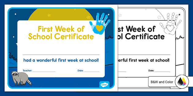 teacher of the week certificates