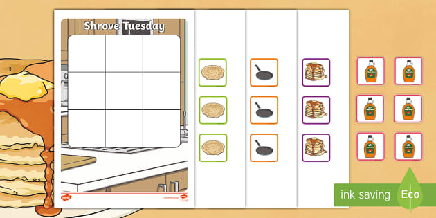 Shrove Tuesday Three in a Row Game teacher made Twinkl