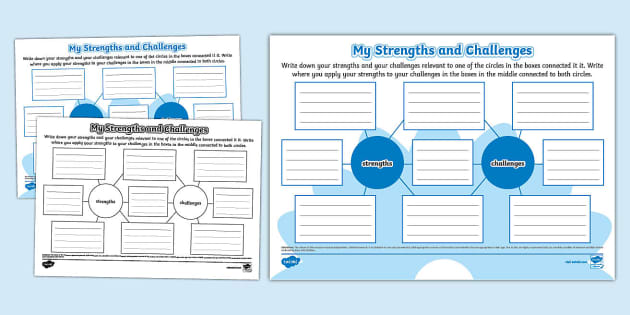 My Strengths and Challenges Worksheet (Hecho por educadores)