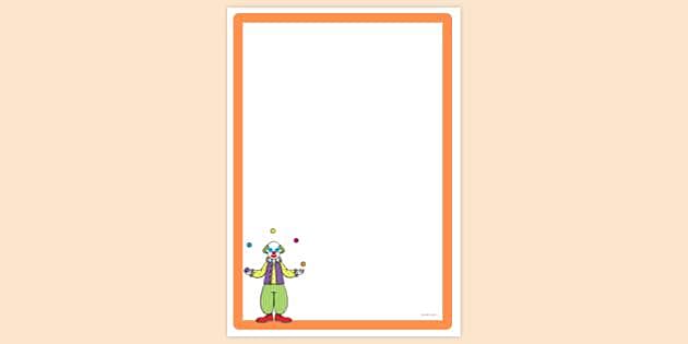 FREE! - Clown Juggling Page Border | Page Borders | Twinkl
