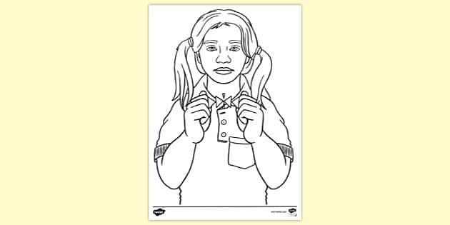 FREE! - BSL Child Paper Colouring Sheet | Colouring Sheets