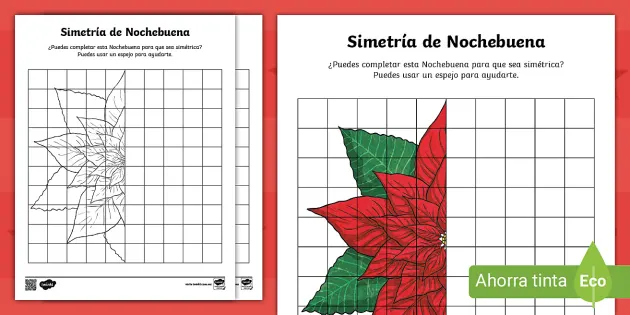 Hoja de actividad: Simetría de Nochebuena (Teacher-Made)