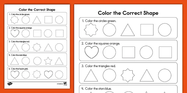 Colors and Shapes Printable Matching Quiz Worksheets for Kindergarten   Kindergarten worksheets, Kids math worksheets, Learning english for kids
