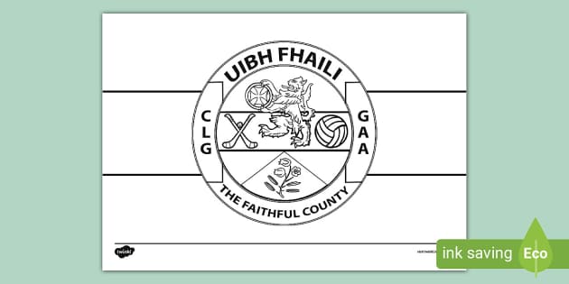 Offaly GAA Flag Colouring Template (teacher made) - Twinkl