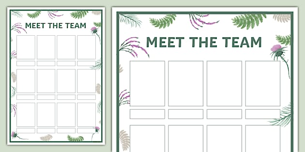 Scottish Botanical-Themed Meet the Team Editable Display Poster