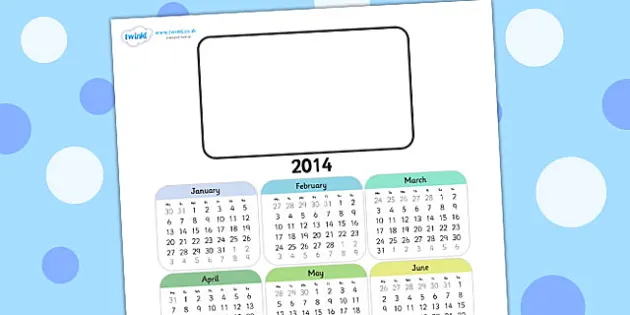 Editable 14 Calendar