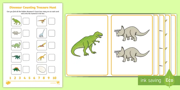 Dinosaur Counting. Free Games, Activities, Puzzles, Online for kids, Preschool, Kindergarten