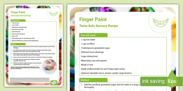 Simple 2 Ingredient Recipe for Taste-Safe Finger Paints