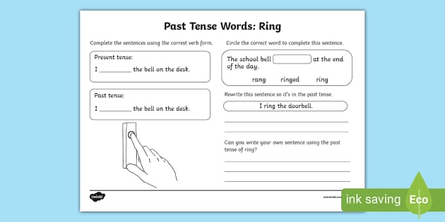 What is the past perfect tense of ring? | Homework.Study.com