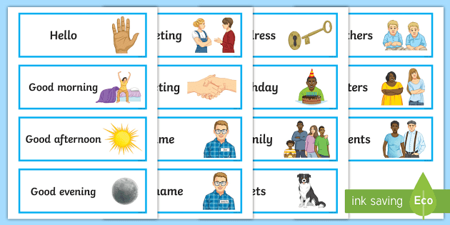 Introducing Myself To Others Word Cards Teacher Made