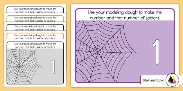 Spider Web Number Play Dough Mat