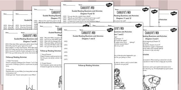 charlotte's web pdf activities by chapter