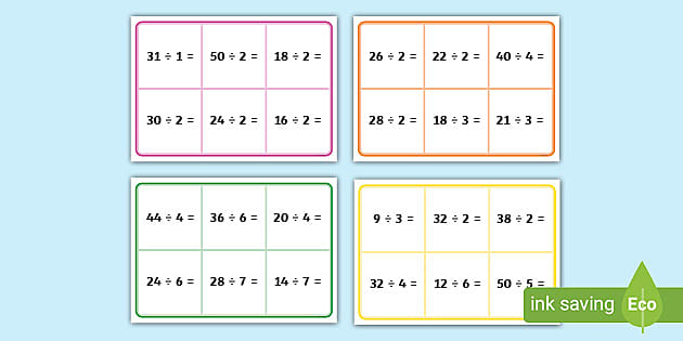 Multiplication & Division Bingo Game 