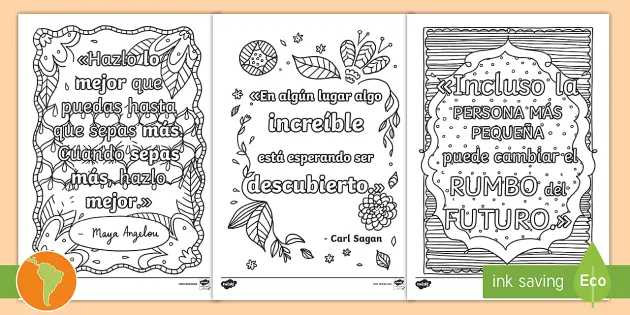 Hojas De Colorear Frases Inspiracionales Mindfulness Niños 10 años en adelante: colorear frases inspiracionales mindfulness
