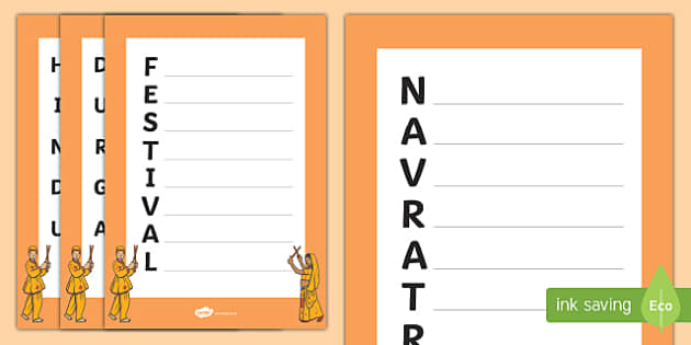 Navratri Acrostic Poem Worksheet / Worksheet Pack, worksheet