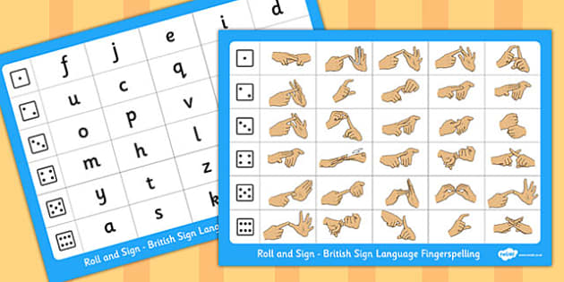 Roll and Sign British Sign Language Fingerspelling