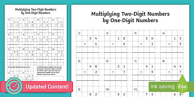 2-Digit by 1-Digit Multiplication PDF | Maths Resources