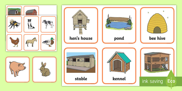 Farm Animals and their Homes Matching Game (Teacher-Made)