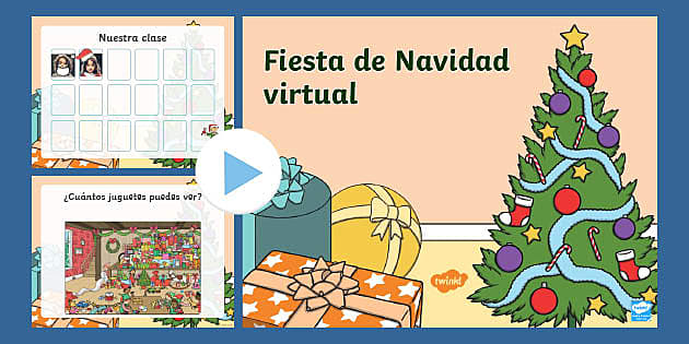PowerPoint: Fiesta de Navidad virtual (Hecho por educadores)