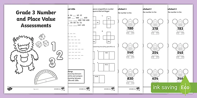 Place Value Worksheets Grade 3 | Math Assessments | Canada