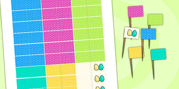 Easter Party Toothpick Flags (teacher made) - Twinkl