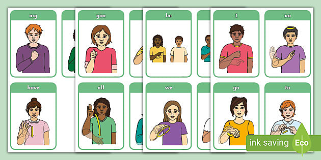 BSL Common Exception Words Flashcards -Tricky Words Resource