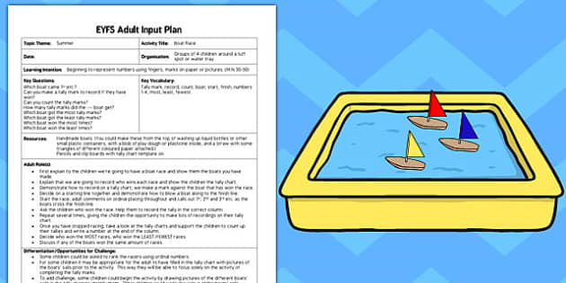 Boat Race EYFS Adult Input Plan and Resource Pack - early 