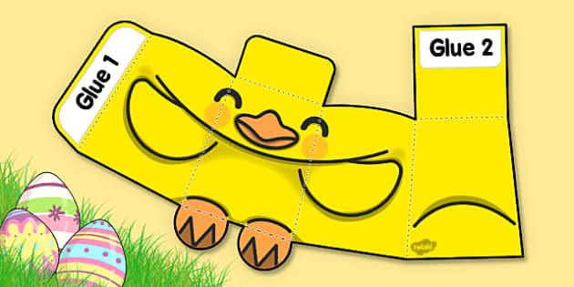 Simple Printable 3D Easter Chick Template | Twinkl