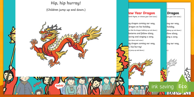 Chinese New Year Dragon Rhyme - chinese new year, dragon, rhyme, chinese