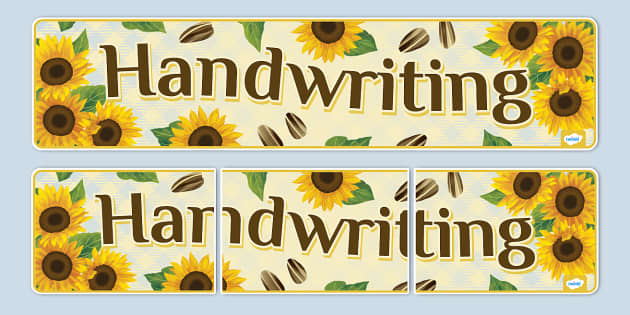 Sunflower Themed Handwriting Display Banner Teacher Made 8896