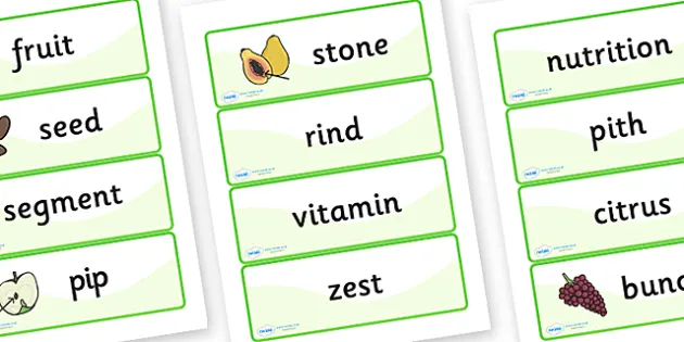 Exploring the Spectrum of Fruits Vocabulary