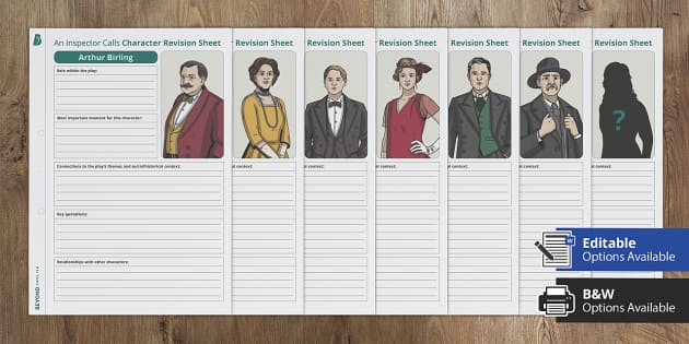 An Inspector Calls Characters Worksheet | Beyond English