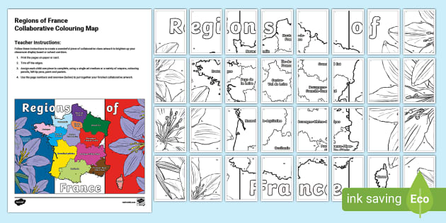 Poster format A2 : Les régions de France - Twinkl