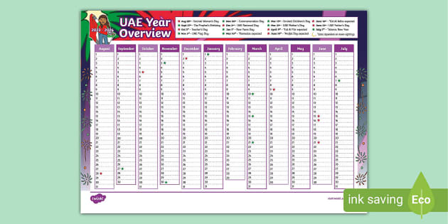 UAE Year Overview (creat de profesori) - Twinkl