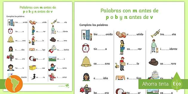 palabras con la letra m para niños