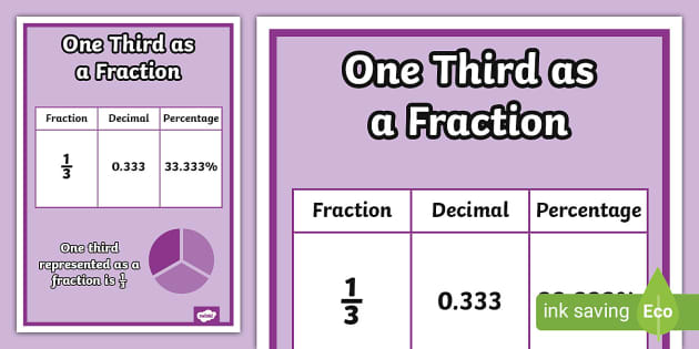 Vulgar Fraction One Third Vulgar Fraction One Third