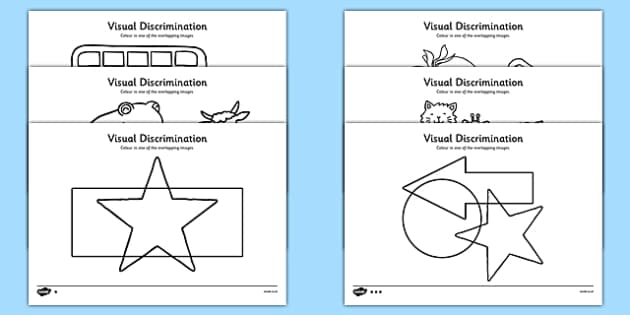 visual discrimination overlapping pictures coloring