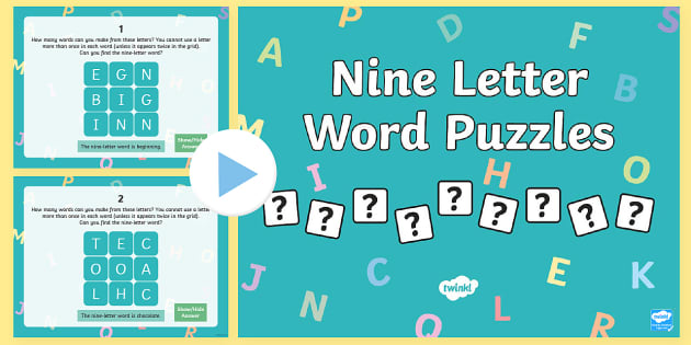 Nine Letter Word Puzzles (Hecho por educadores)