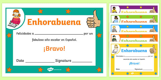 Spanish End of Year Good Year Award Certificate - Twinkl