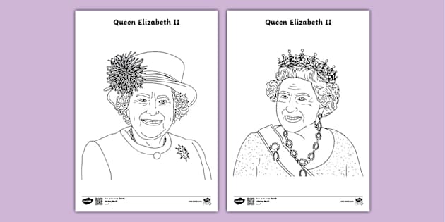 Queen Elizabeth Colouring Poster (teacher made) - Twinkl