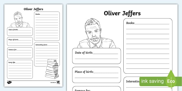 Oliver Jeffers Fact File Template,Oliver Jeffers - Twinkl