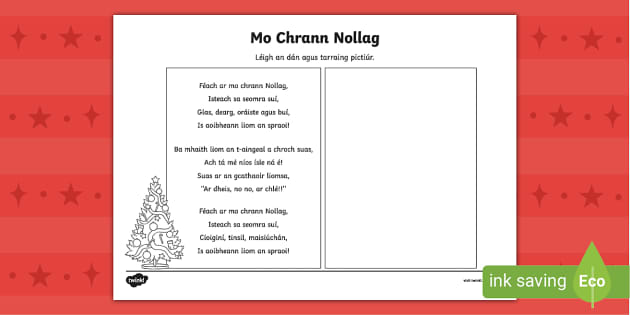 Mo Chrann Nollag Read and Draw Worksheet / Worksheet, حجم الصورة 630x315