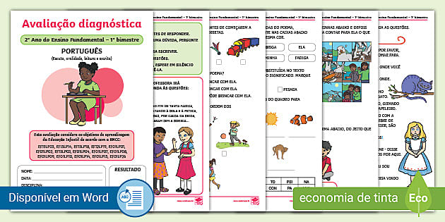 Avaliação Diagnóstica – Matemática Ed Infantil ao 2º ano