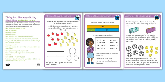 👉 White Rose Support Fact Families Addition Subtraction Bonds to 20