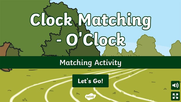 Clock Matching Oclock Interactive Matching Activity