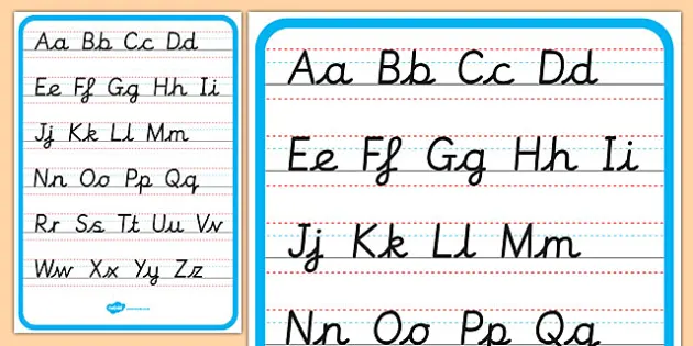 abc in cursive upper case and lower case cursive alphabet