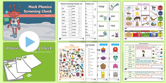 Phonics Screening Survival: Weekly Bumper Pack 6 - Twinkl