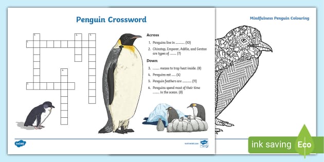 FREE Penguin Crossword (teacher made) Twinkl