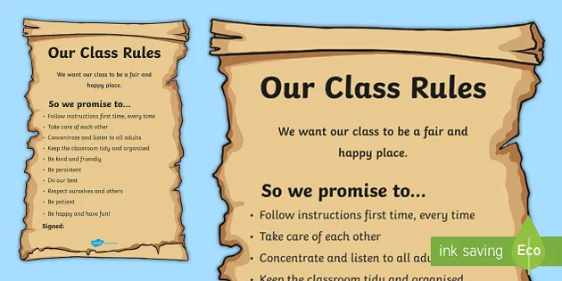 classroom rules poster ideas